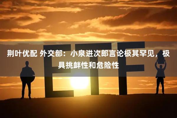 荆叶优配 外交部：小泉进次郎言论极其罕见，极具挑衅性和危险性
